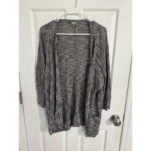 Calla by Carrie Underwood Womens Gray Knit Open Front Cardigan Sweater Pockets S